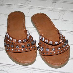 Light brown with rhinestones Brash 8.5 sandals